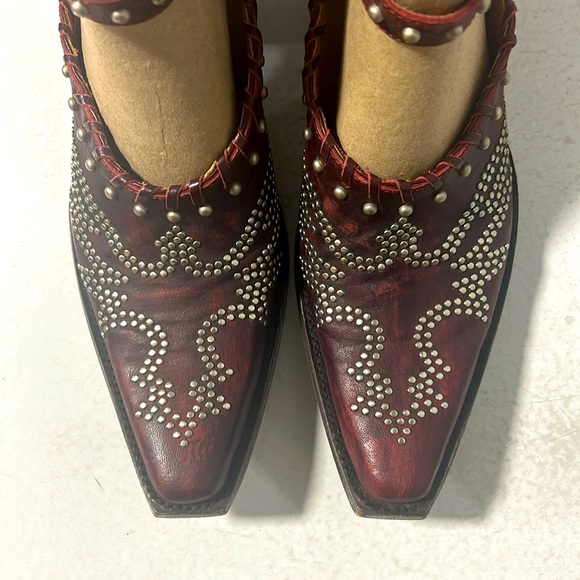 NEW Old Gringo Evangelina ruby red strappy cowboy boot shoe booties shooties 9B - Picture 6 of 13